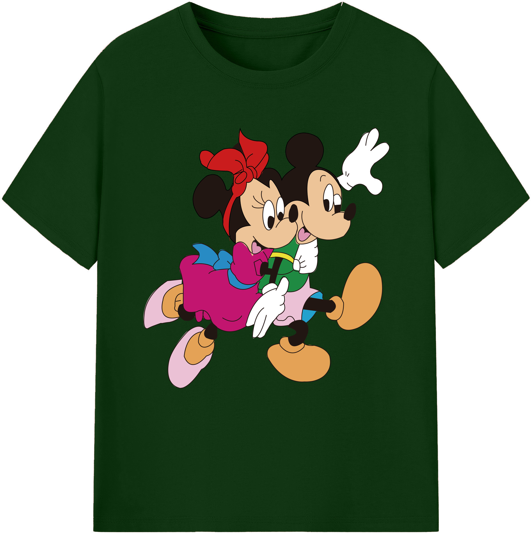 （画像用） ミッキーマウス Mickey Mouse 綿100％半袖Tシャツ（フロントプリント）